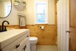 Downstairs Shared Bathroom with Shower in Home near Waterville Valley